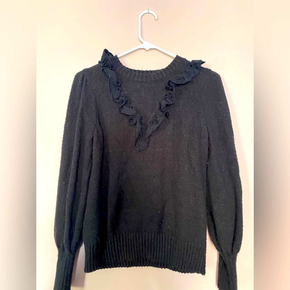 Black Ruffle Sweater